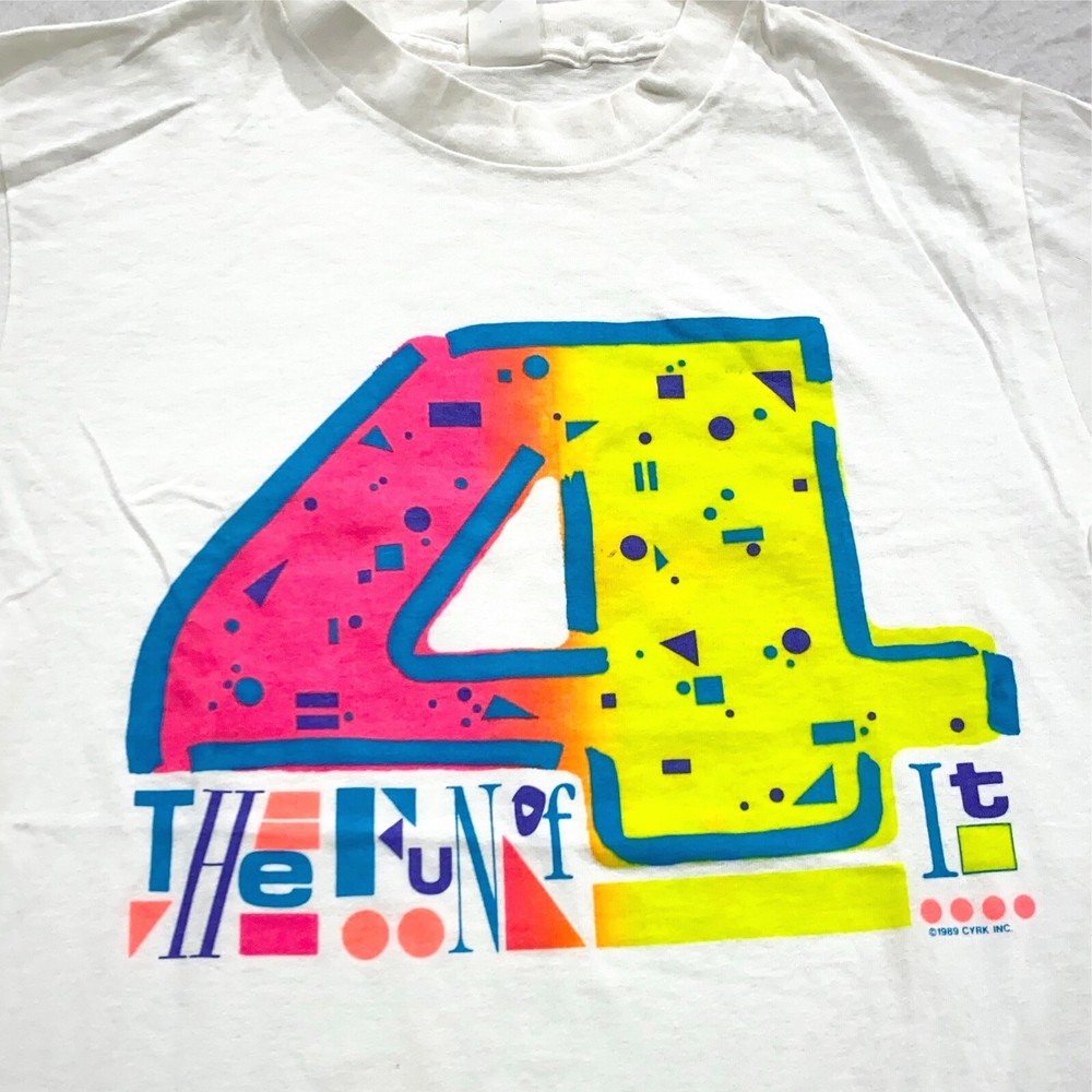 vintage 80s FOR THE FUN OF IT T-Shirt SMALL neon surf skate beach 90s soft