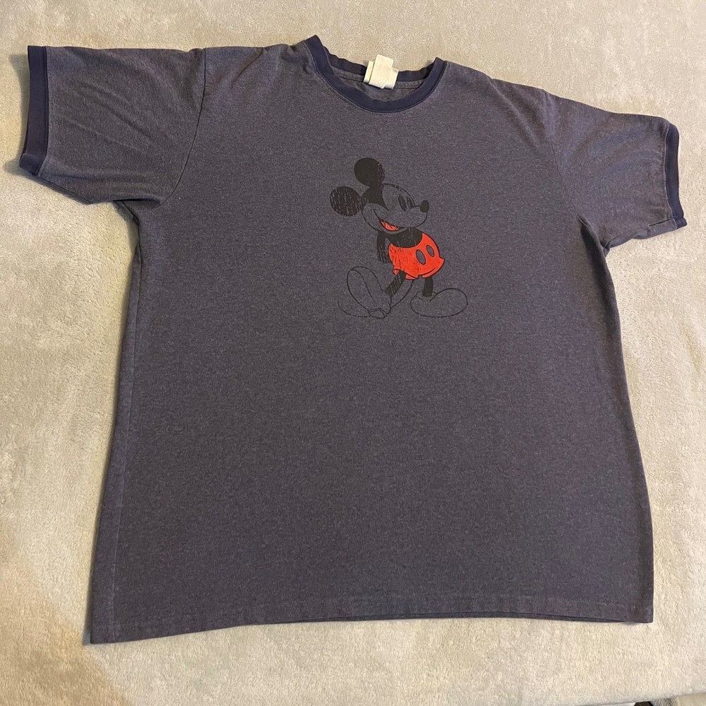 Vintage Disneyland Resort Mickey Mouse T Shirt Adult Size XL Blue Red 90s Casual