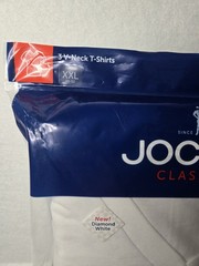 JOCKEY CLASSIC Mens V-Neck T-Shirt Diamond White Size XXL Pack of 3.