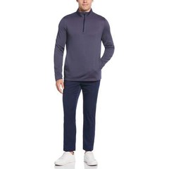 Ben Hogan Performance Men’s Blue Jacquard 1/4 Zip Long Sleeve Shirts: M-2XL