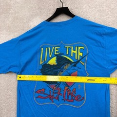 Salt Life T Shirt Adult Size Large Blue Short Sleeve Live The Salt Life Fishing