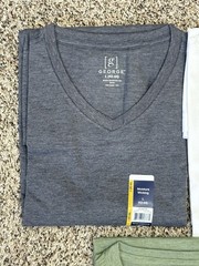 New George 3-PACK Men’s V-Neck T-shirt Tee Moisture Wicking Sz 42-44 LARGE (G2)