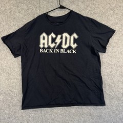 AC/DC Back In Black T-shirt AC DC Classic Hard Rock Band Tee Adult Men’s 3XL