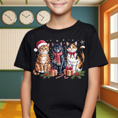 Meowy Christmas Shirt, Cat Christmas tshirt, Cat Lover Xmas T-Shirt