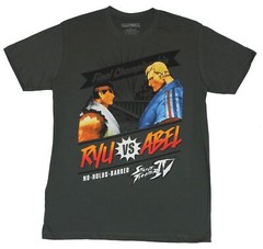 Street Fighter IV Adult New T-Shirt – Final Championship “Ryu vs Abel” Pic