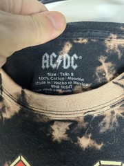 ACDC AC/DC Highway To Hell T Shirt Adult S Tie Dye Metal Rock Black Bleach Wash