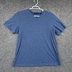 Travis Mathew Shirt Mens XL Blue Short Sleeve V-Neck Golfing Cotton Lightweight