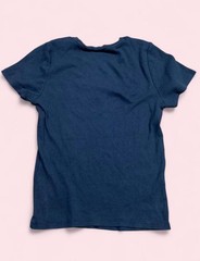 Hollister Men’s Blue Solid Knit Embroidered Teddy Bear NYC Crew T-Shirt Size M