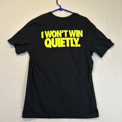Nike Training Tshirt I Won’t Win Quietly Black Volt Medium HV9486-010 New Mens