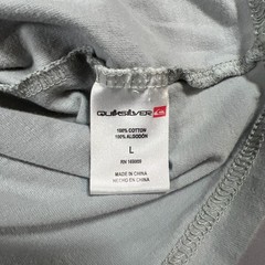 Quiksilver T Shirt Mens Large Heathered Gray Cotton Logo Print Straight Hem
