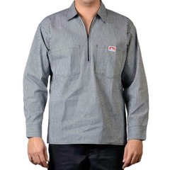 Ben Davis Men’s Long Sleeve Shirt Stripe 1/2 Zip Regular Fit Long Sleeve Shirt