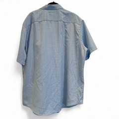 Croft & Barrow Mens XL Light Blue Grid Short Sleeve Easy Care Button Down Shirt