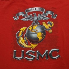 Vintage USMC Shirt Mens XXL 2XL Red United States Marine Corps USA Military Tee
