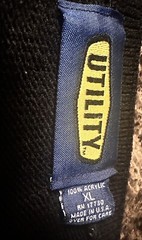 Rare 90’sVintage Utility Brand Black Knit Crew Neck Sweater Men Striped BlackXL