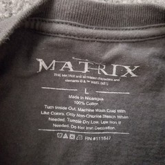 Matrix Men Graphic T-Shirt Large Gray Short Sleeve 100% Cotton Crew Neck Stretch