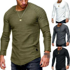 Blouse Tops Muscle Long Casual Slim Fit Tee Sleeve O Neck Men’s T-shirt S-3XL
