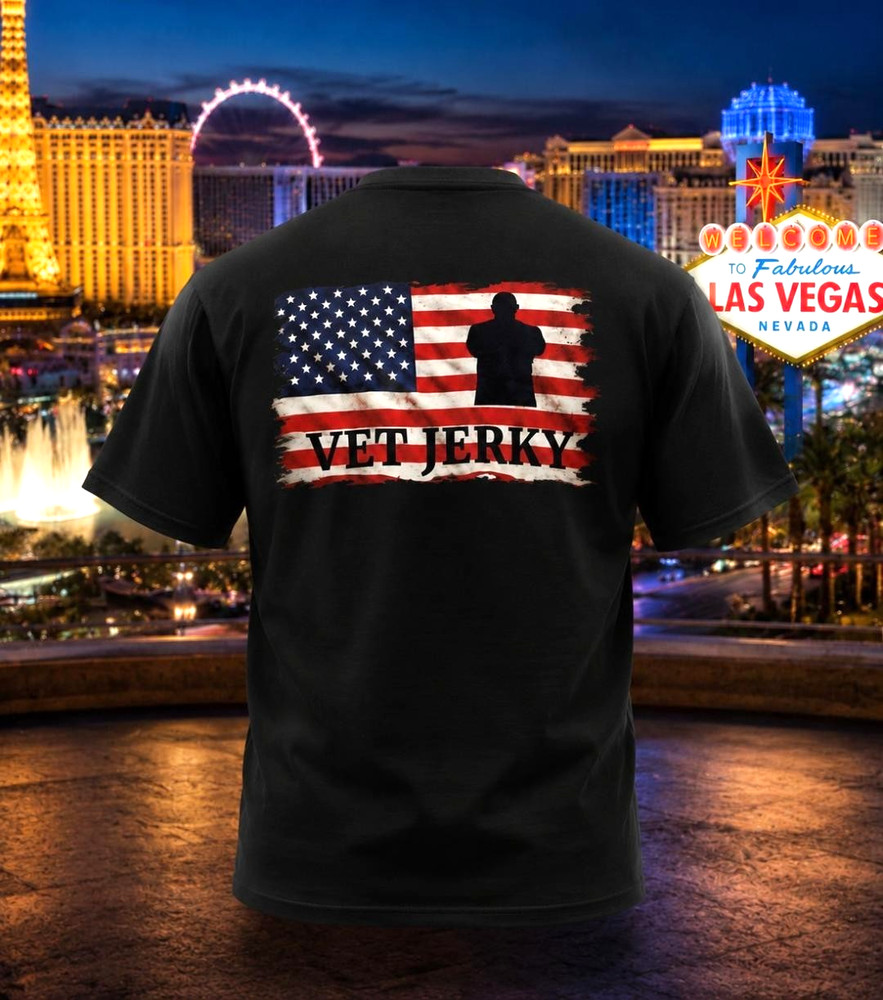 New Vet Jerky DTF Transfer T-Shirt Black 100% Heavy Cotton Adult Large