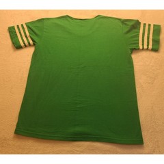 Vintage Leinenkugels Beer Green Ringer T-Shirt V-Neck Athletic Stripe Distressed