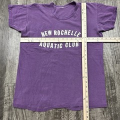 Vintage 60s 70s New Rochelle Aquatic Club Swim T Shirt New York Purple M