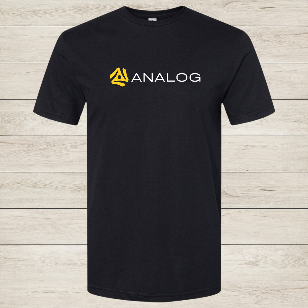 “Analog” 45 adapter RPM T-Shirt – Soft Modern Fit DJ 1200 Turntable Tee S-2XL