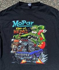 MOPAR RAT FINK KING OF HEMIS Graphic Tee Mens LARGE Hot Rod Shirt