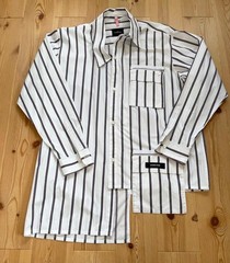 SHU HOMME FEMM Mens Long Sleeve Striped Shirt Size 2 Casual Button Up
