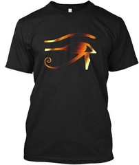 Eye Of Horus Egyptian Pyramid Design Gold Symbol T-Shirt Made in USA S to 5XL