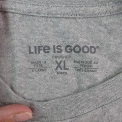 Life Is Good Shirt Mens XL Gray Crusher Hammock Graphic Crew Neck Tagless NWT