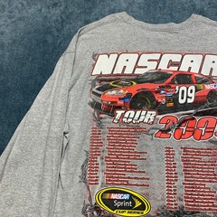 AAA Nascar 2009 Tour Sprint Cup Series T Shirt Mens XL-2XL Gray Long Sleeve