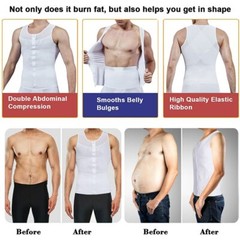 Men Compression Slimming Body Shaper Vest Sleeveless Zipper Undershirt Tank Top