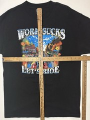 NOS NWT Biker Motorcycle Work Sucks Let’s Ride T Shirt Graphic Tee Men’s L Vtg
