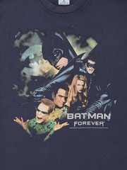 GU Washed Graphic T-Shirt Batman Forever 1995 Movie Poster Vintage Style Japan