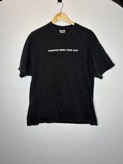 Vintage 90s Palestine Needs Your Love T Shirt Black Hanes Beefy Sz XL