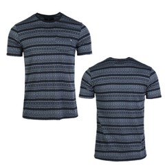 Men’s Casual Stripe Cotton Top Breathable Crew Neck T-Shirt Short Sleeve Tee