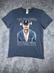 Tim McGraw Shotgun Rider On Tour/Sundown Heaven Town Blue T-Shirt Size S