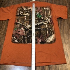 Mossy Oak Camo Design Burnt Orange T-Shirt Size L 3D Logo Spellout NWT Fall