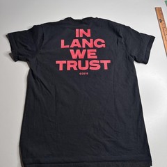 Helmut Lang Shirt Mens XL Black In Lang We Trust Graphic Slogan Tee 2018