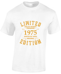 LIMITED EDITION 1975 MENS T SHIRT 50TH BIRTHDAY GIFT PRESENT IDEA TOP FUNNY COOL
