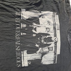 Vintage True Love & False Idols Skeleton Band Graphic T-Shirt Men L Faded Black