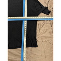 Claiborne Mens XXL Black Ribbed Cotton Short Sleeve Crewneck T-Shirt Relaxed Fit