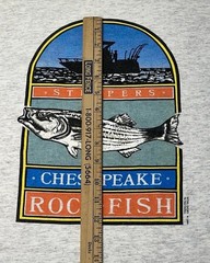 Vintage 1990 Chesapeake Fishing T Shirt Mens XL 48 Chest Bass Single Stitch USA