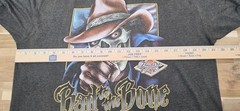 Vintage 3D Emblem “Bad To The Bone” Skull Biker Black Single Stitch T-Shirt Sz L