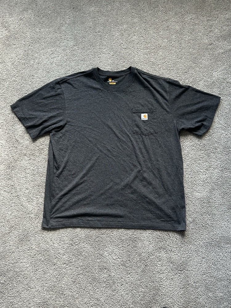Carhartt Men’s Short Sleeve T-Shirt Crew Neck Cotton, Grey, Size 2XL