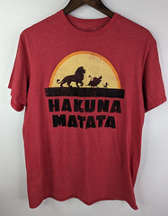 Disney Red Lion King Hakuna Matata Short Sleeve Simba T-Shirt Men’s Large