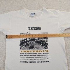 VTG Amsterdam Holland Puff Print T-shirt Men’s M Off White Single Stitch 90sMINT