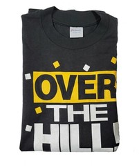 Vintage Over the Hill Mens Shirt Large USA Made Single Stitch Black Short Sleeve