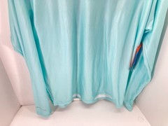 Habit Crooked ELM Graphic T-Shirt Mens M Aqua Blue Long Sleeve Solar Factor NWT