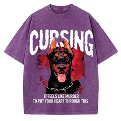 100% Cotton Oversized T-Shirt Doberman Gothic Vintage Streetwear Unisex Tee