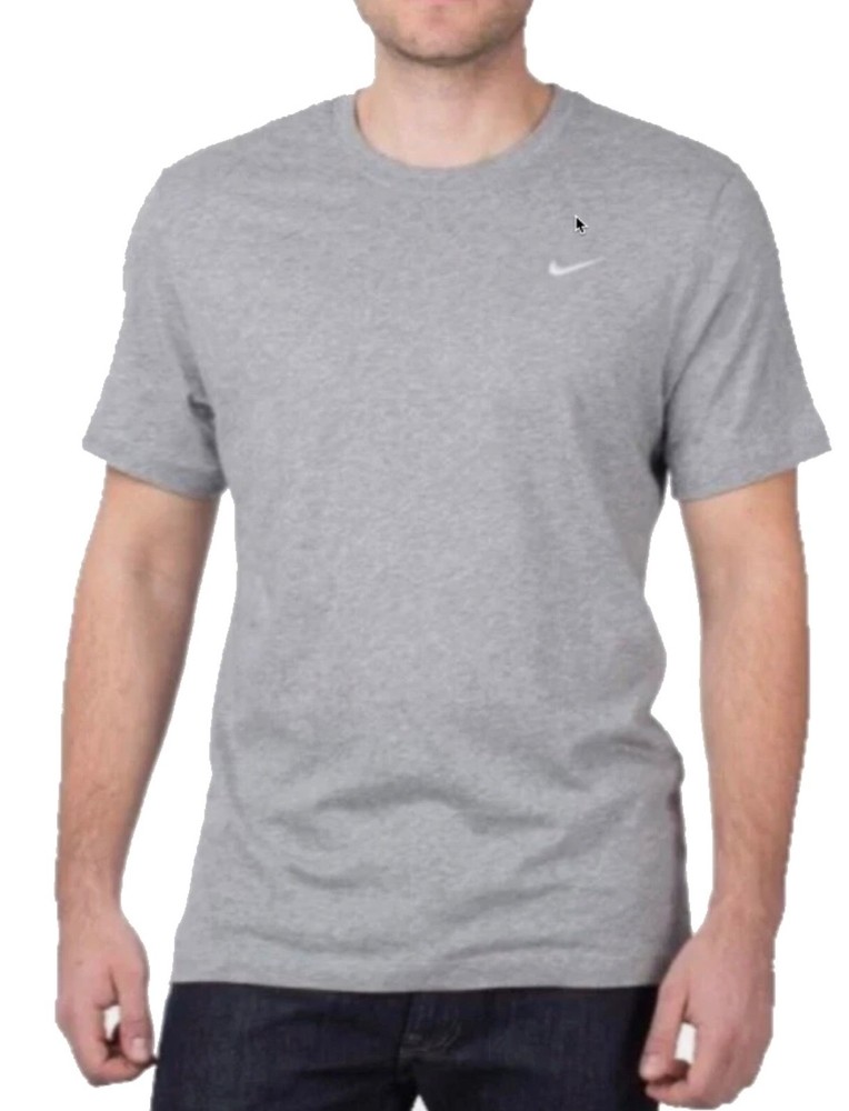 Nike Men’s Sportswear Embroidered Swoosh T-shirt Gray-Large