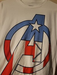 Marvel Mens Captain America Avengers Patriotic White Shirt S New Condition